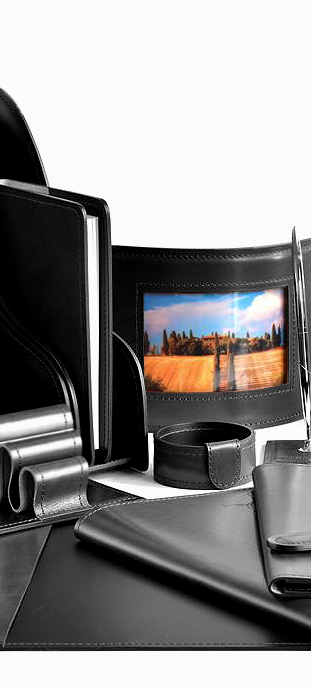 черный набор руководителя из кожи