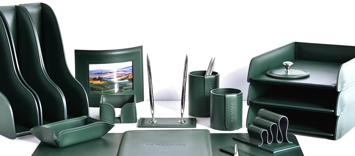 Набор на стольный из кожи buvardo настольный набор зеленый