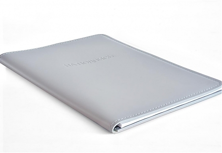 Папка НА ПОДПИСЬ из серой кожи