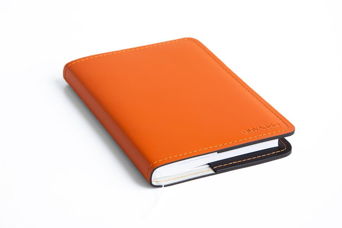 Ежедневник из кожи оранж/шоколад