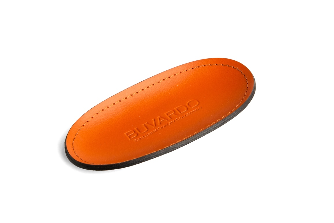 Лоток для мелочей из кожи оранж/шоколад