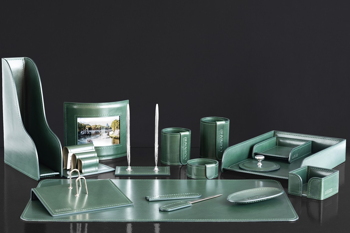 Органайзер настольный в кабинет руководителя 15 предметов из кожи FG Green