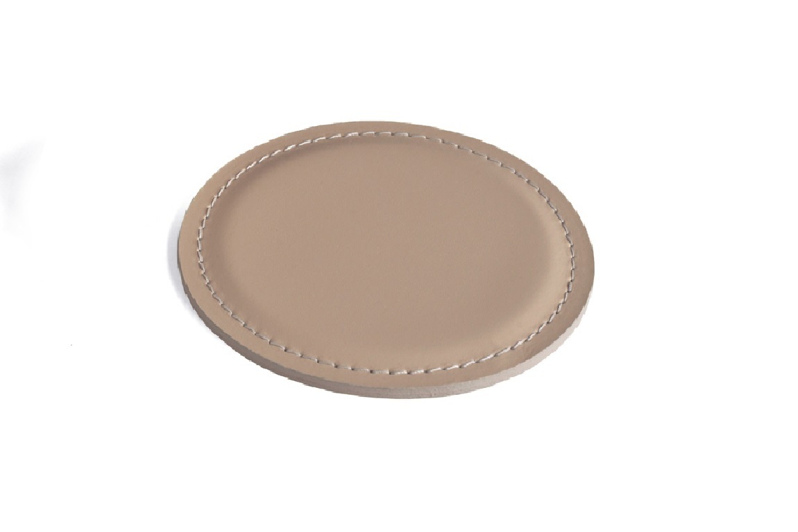 Костер (бирдекель) из кожи цвет саfe latte