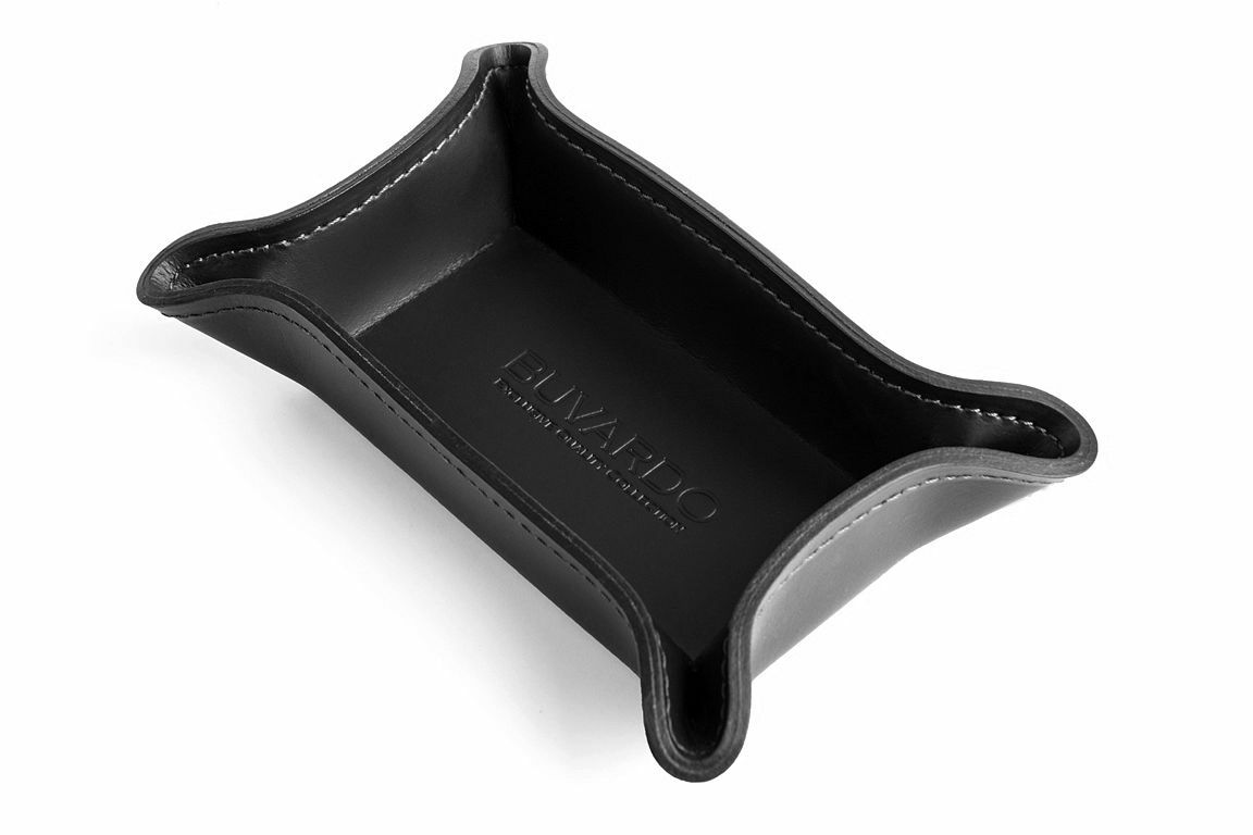 Лоток  фигурный из кожи FG Black/черный