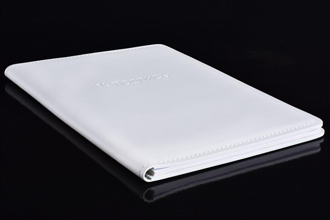 Папка НА ПОДПИСЬ кожаная белая Папка НА ПОДПИСЬ кожаная белая