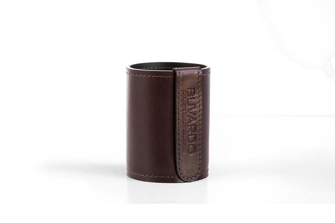 Стакан канцелярский Н12 из кожи FG Brown/черный