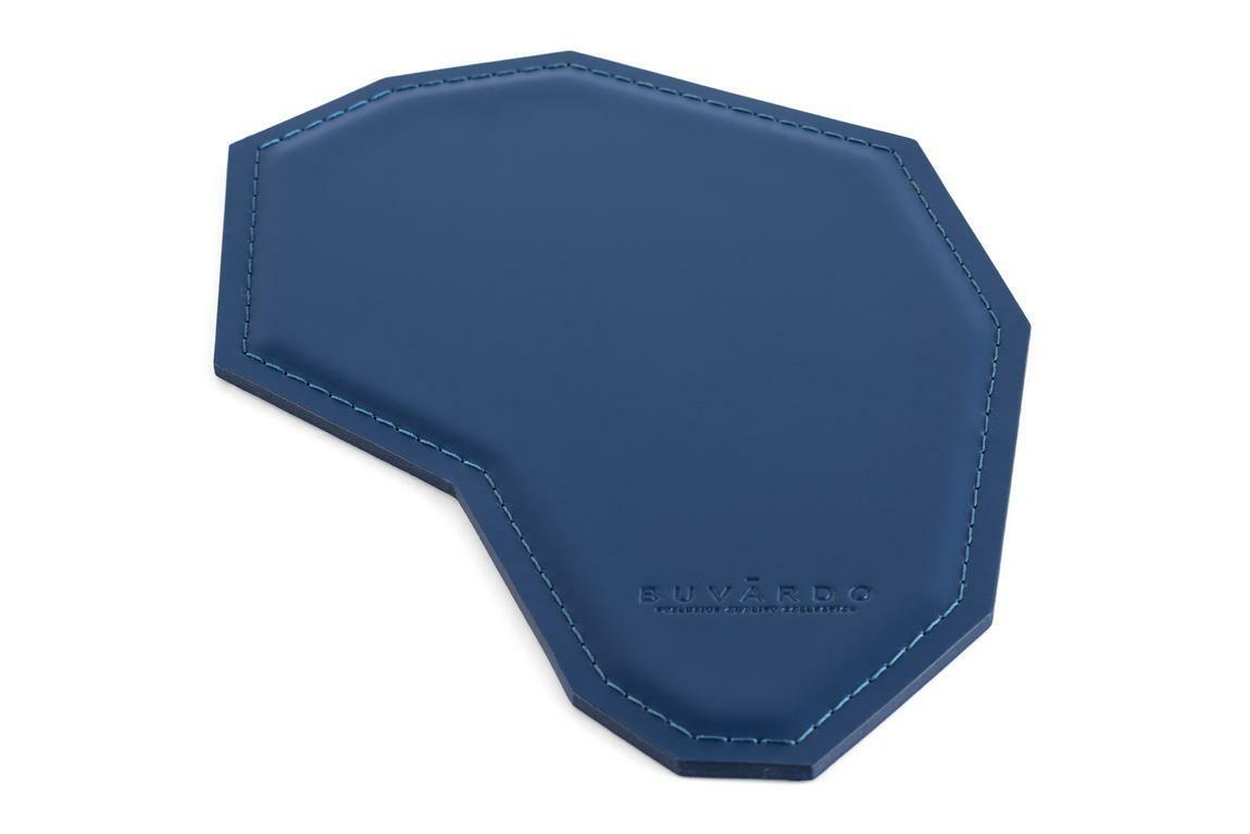 Коврик для мыши из кожи цвет сапфир . модель Танго