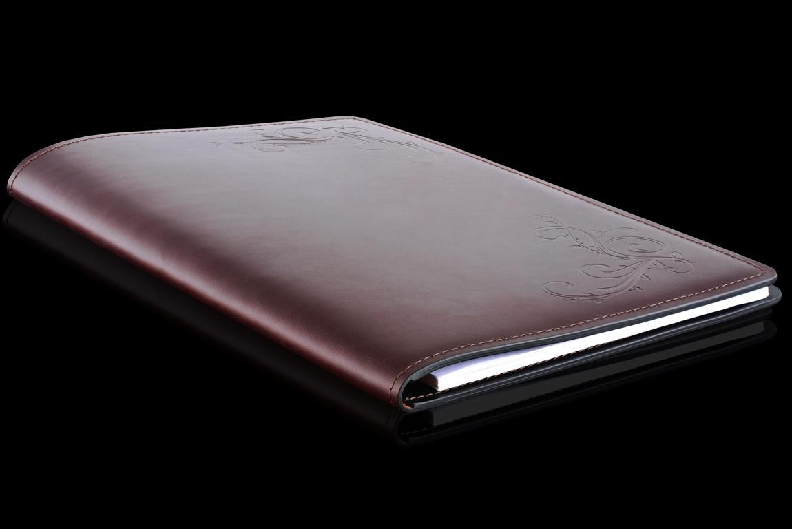 Папка из кожи под блокнот А4 FG Brown/черный