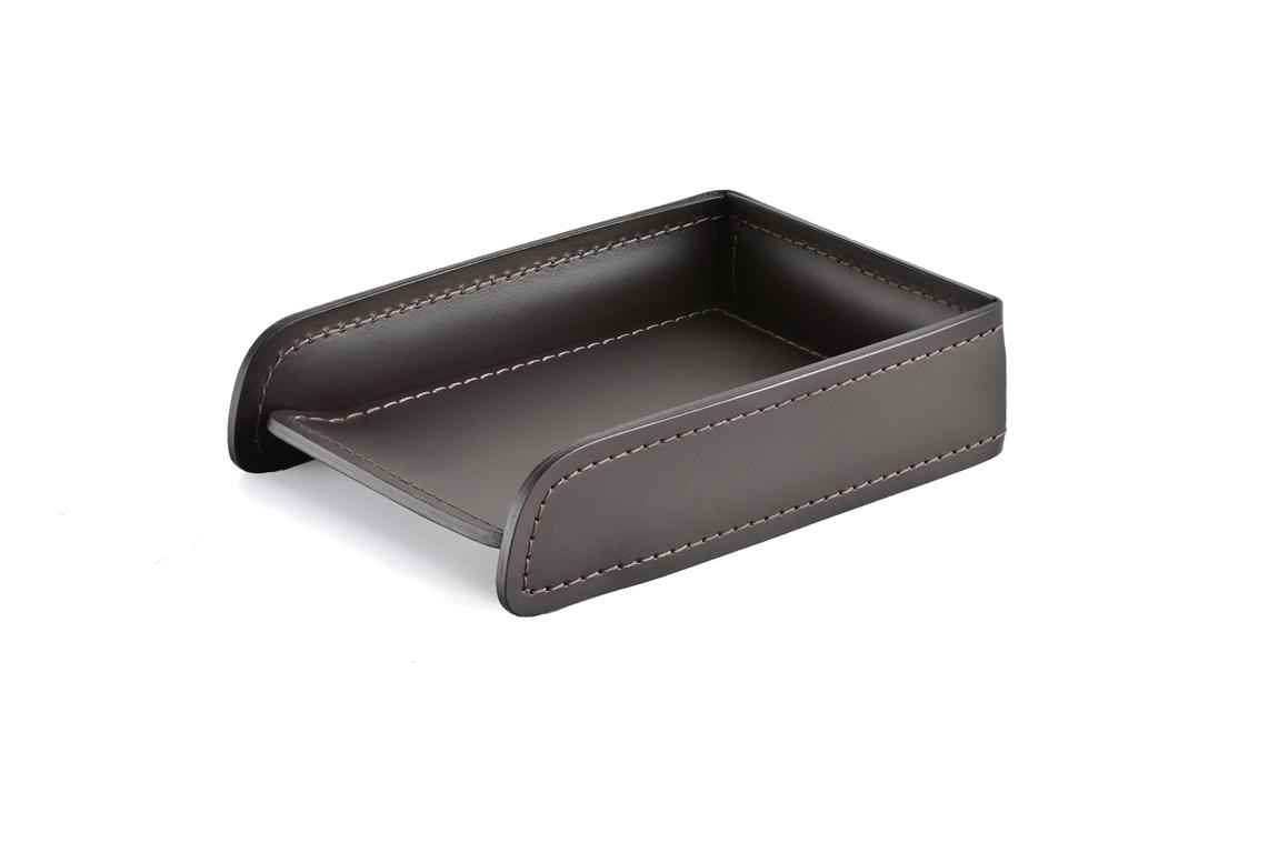 Лоток А6 горизонтальный из кожи цвет шоколад