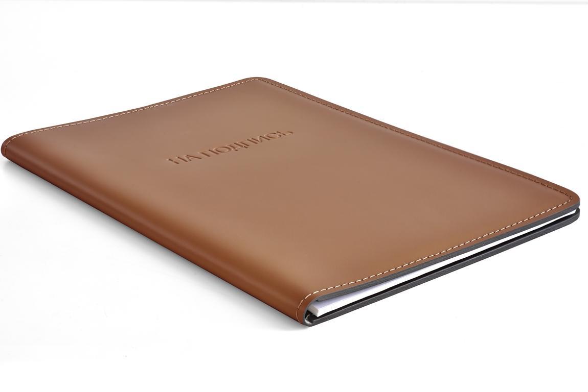 Папка НА ПОДПИСЬ из кожи табак