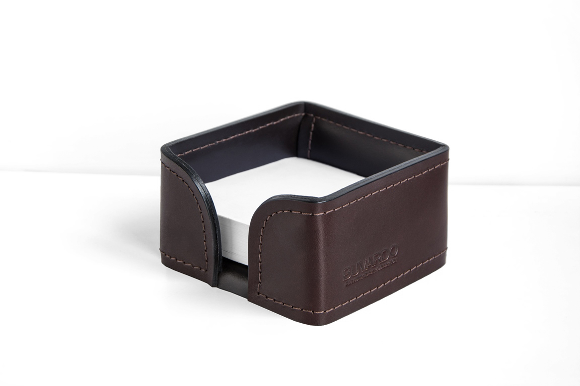 Лоток для блока бумаги из кожи Brown/ черный