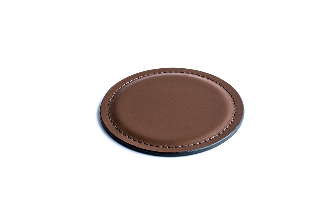 Костер (бирдекель) из кожи цвет орех Костер (бирдекель) из кожи цвет орех