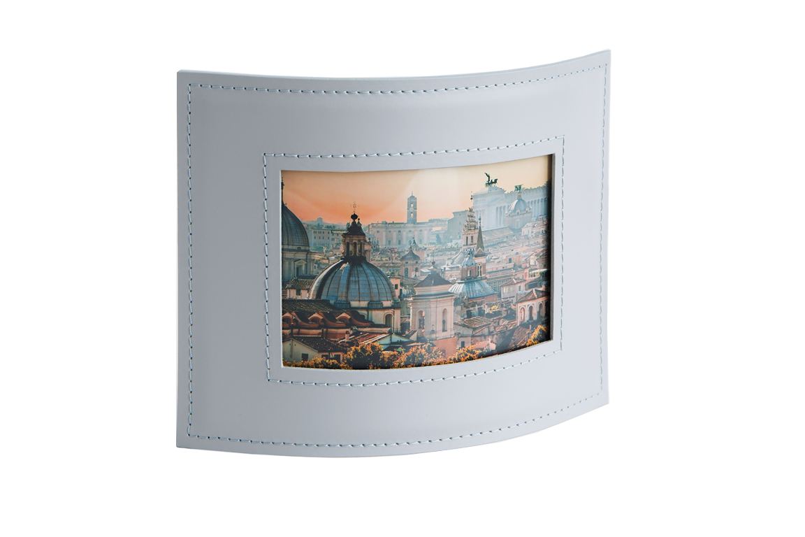 Фоторамка из кожи цвет серый