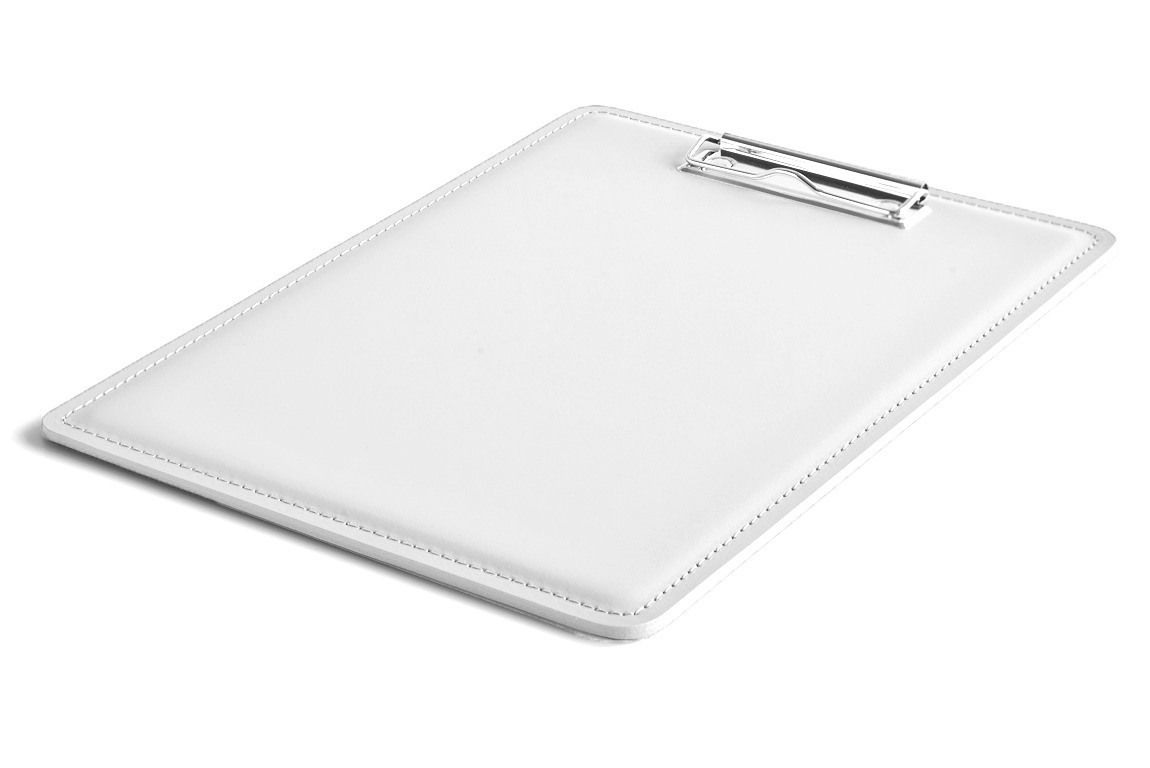 Планшет А4 с зажимом из кожи цвет белый Планшет А4 с зажимом из кожи цвет белый