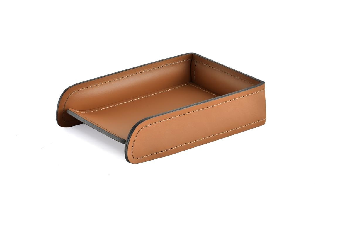 Лоток А6 горизонтальный из кожи табак