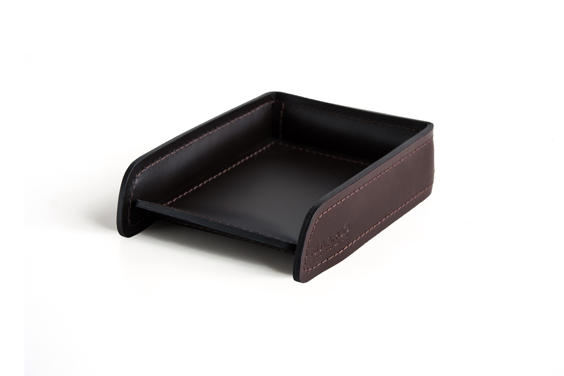 Лоток А6 горизонтальный из кожи FG Brown/черный