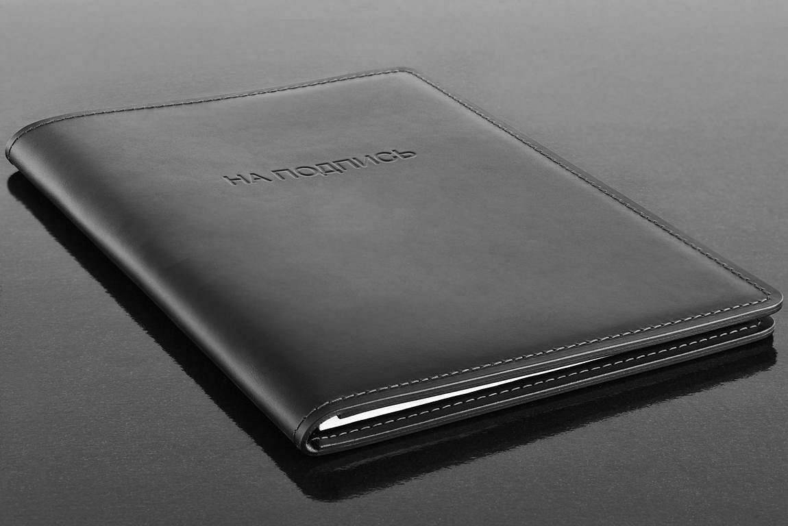 Папка НА ПОДПИСЬ из кожи FG Black/черный