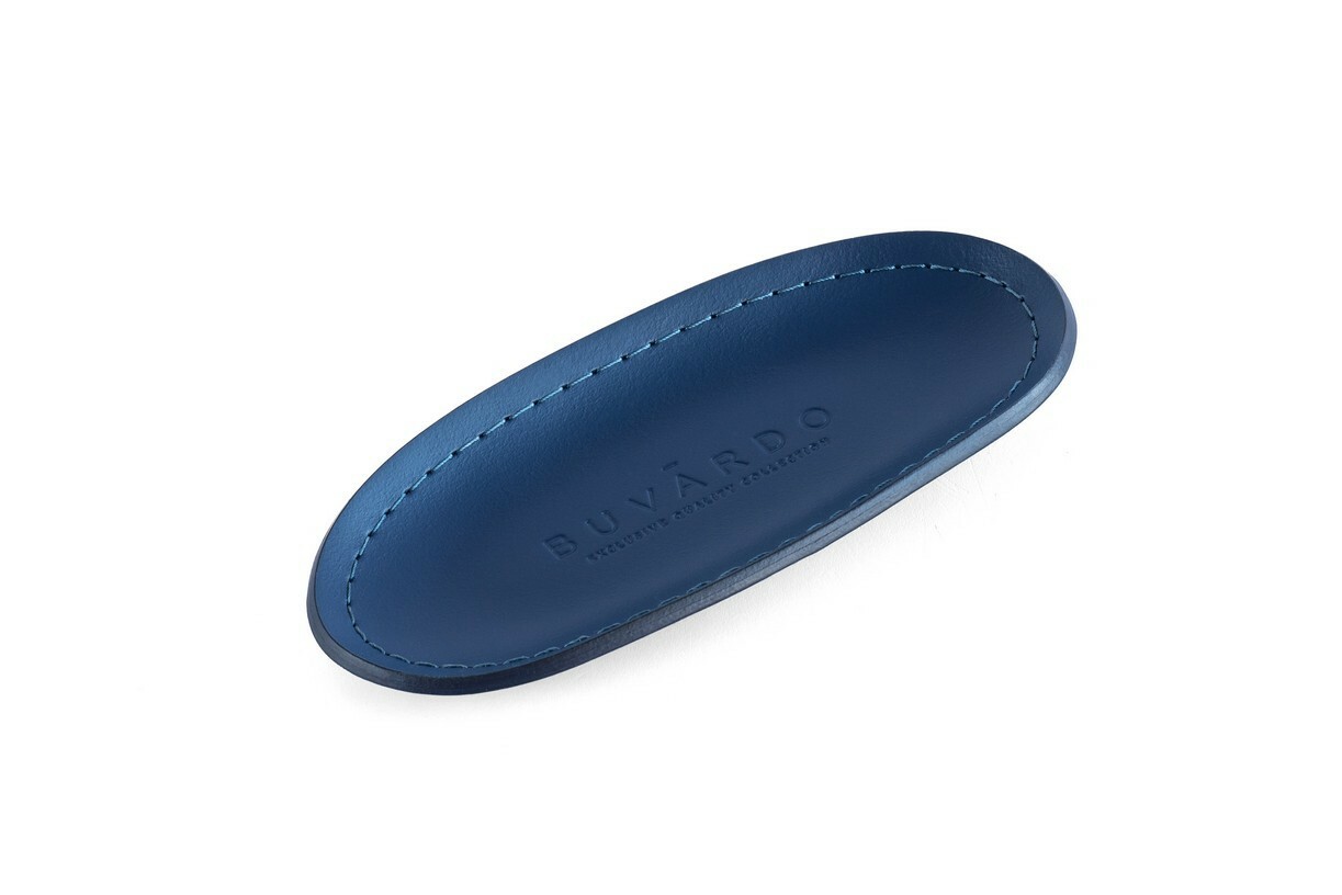 Лоток для мелочей из кожи синий сапфир