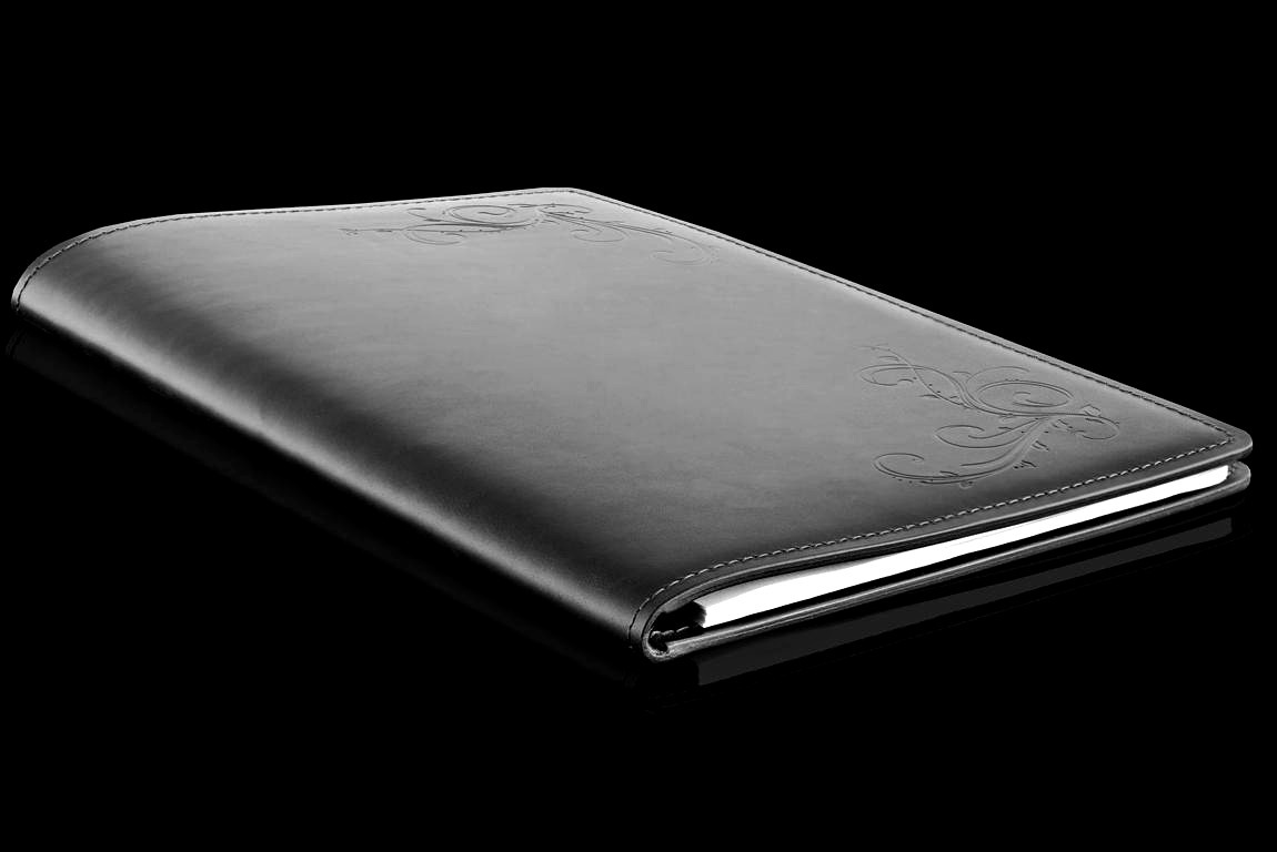 Папка под блокнот А4 из черной кожи fg bologna Папка под блокнот А4 из черной кожи fg bologna