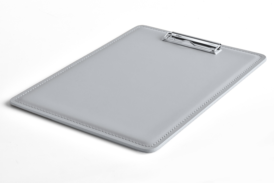 Планшет А4 из серой кожи с тиснением тречча