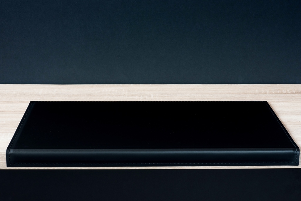 Бювар с загибом из черной кожи люкс Black Бювар с загибом из черной кожи люкс Black