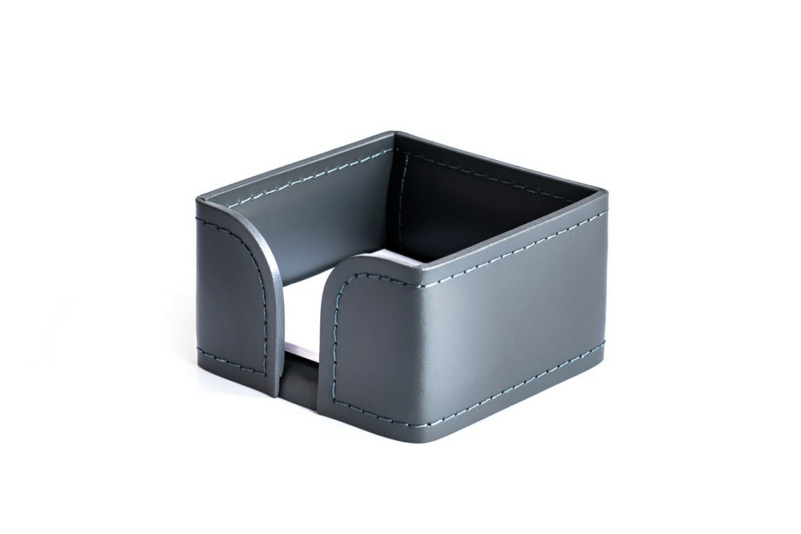 Лоток для блока бумаги из темно-серой кожи