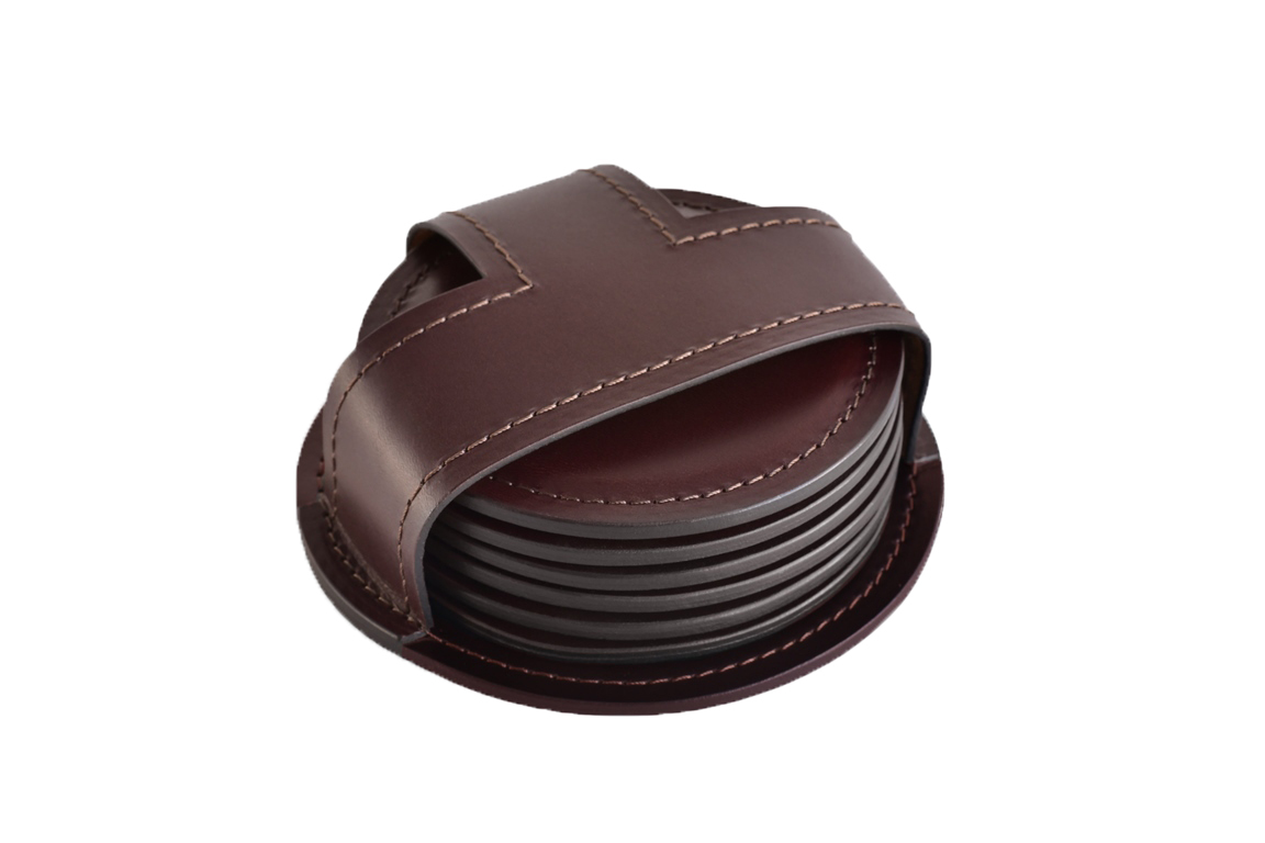 Набор костеров в чехле из кожи Bologna Набор костеров в чехле из кожи Bologna