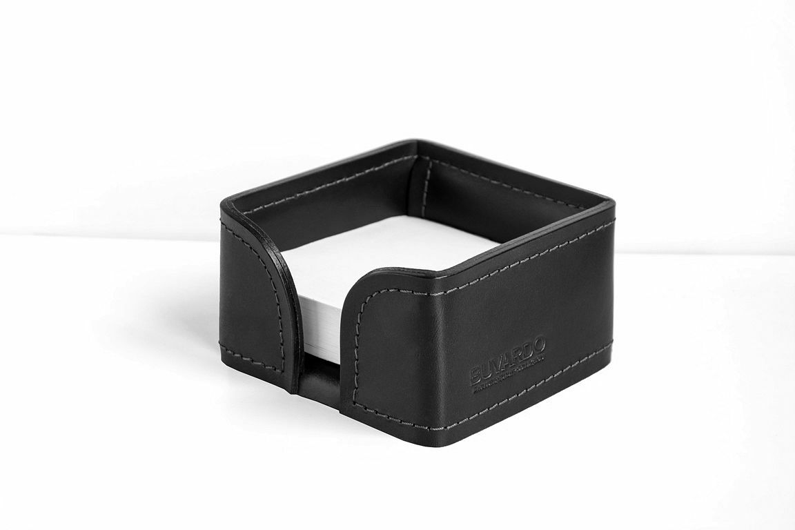 Лоток для блока бумаги из кожи Black/ черный