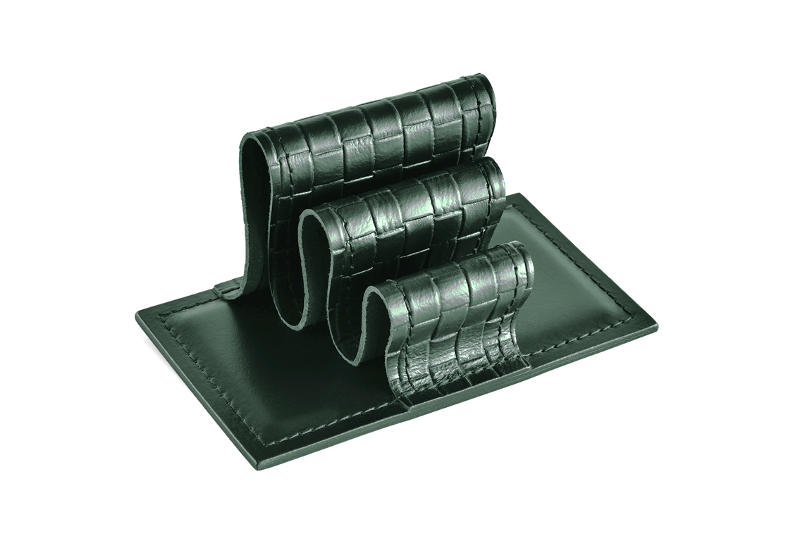 Визитница - холдер из зеленой кожи treccia Визитница - холдер из зеленой кожи treccia