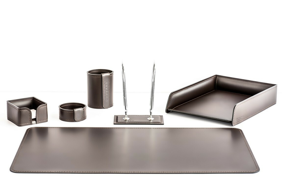 Офисный набор 6 предметов Баланс №22 из кожи цвет шоколад СТАРАЯ ЦЕНА 59500₽