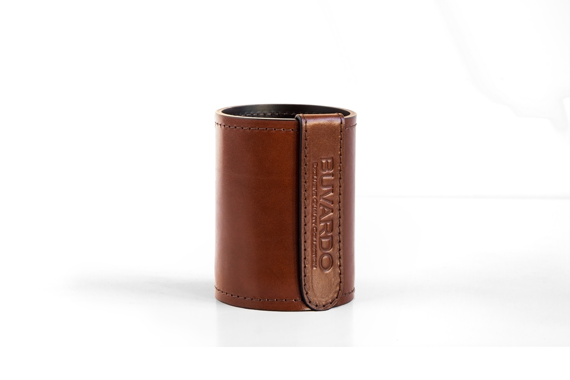 Стакан канцелярский Н12 из кожи FG tan/шоколад Стакан канцелярский Н12 из кожи FG tan/шоколад