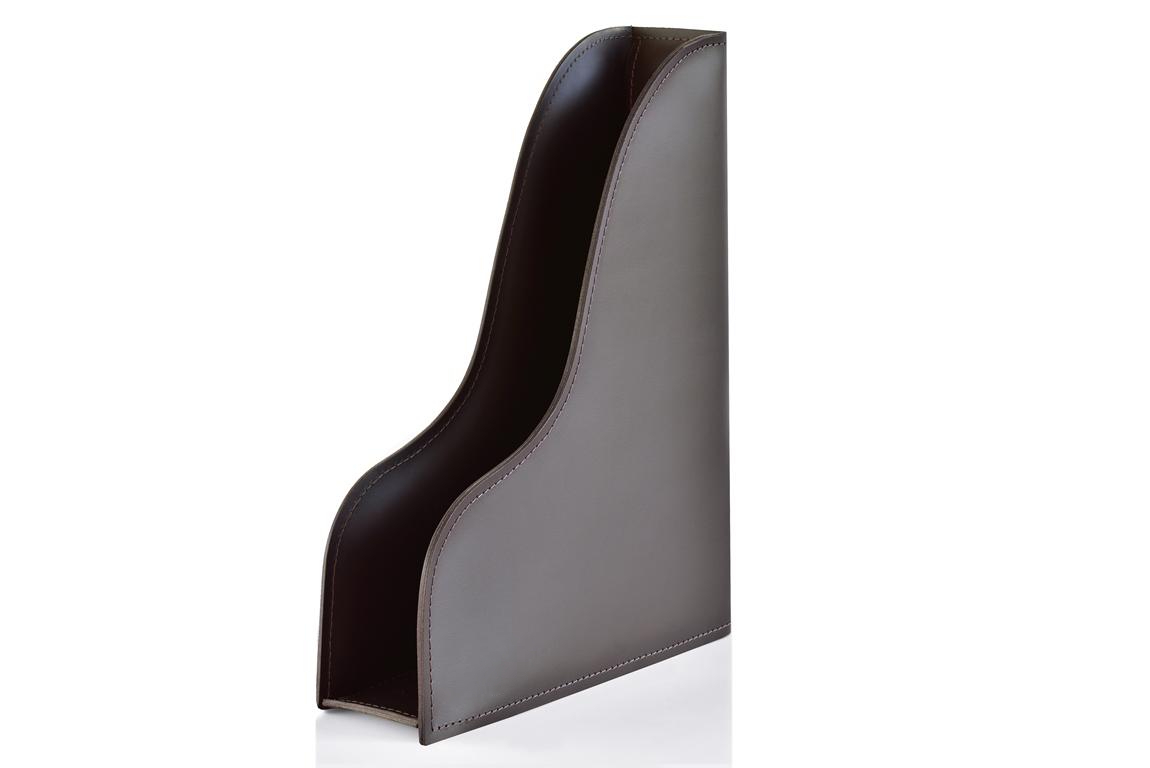 Лоток А4 вертикальный из кожи цвет шоколад