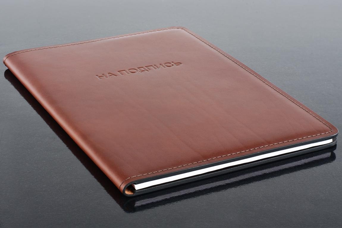 Папка НА ПОДПИСЬ из кожи FG Tan/шоколад Папка НА ПОДПИСЬ из кожи FG Tan/шоколад