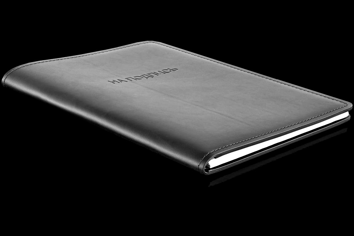 Папка НА ПОДПИСЬ из черной кожи Люкс Full Grain Black Папка НА ПОДПИСЬ из черной кожи Люкс Full Grain Black