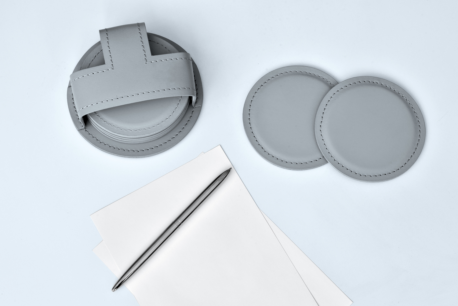 Набор костеров в чехле treccia/серый