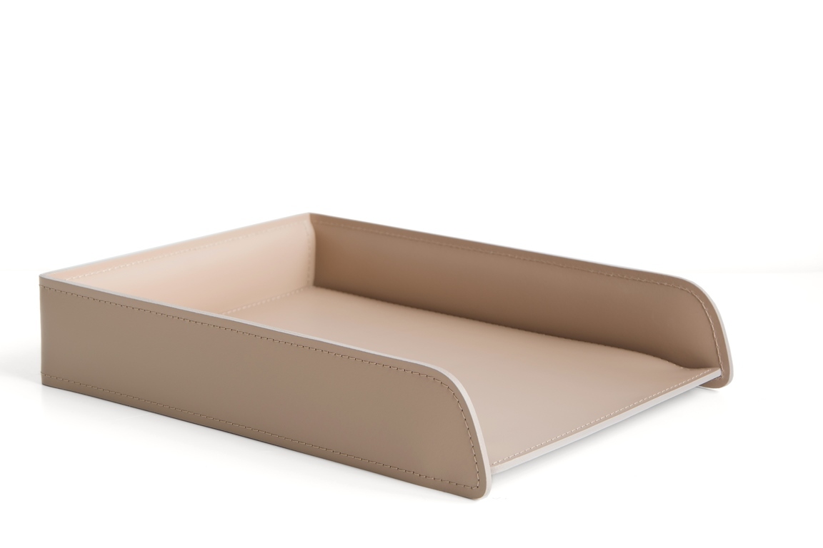 Лоток А4 горизонтальный из кожи цвет caffe latte (какао)