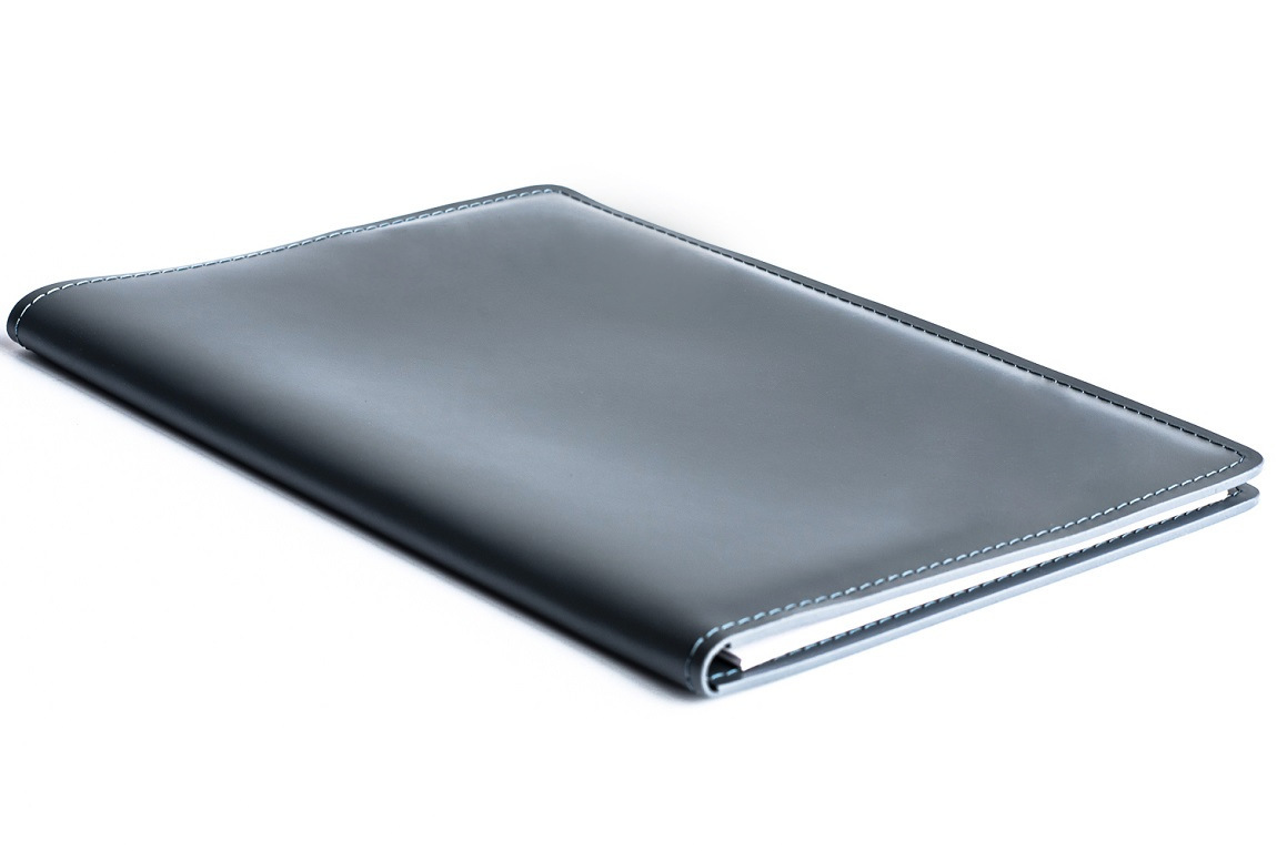 Папка из кожи под блокнот А4  цвет графит/Скетчбук