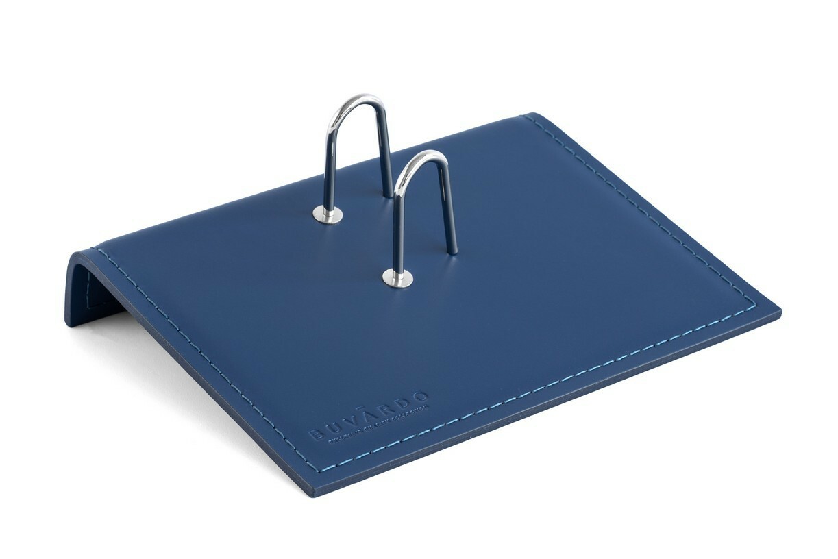 Держатель кожаный синий перекидного календаря