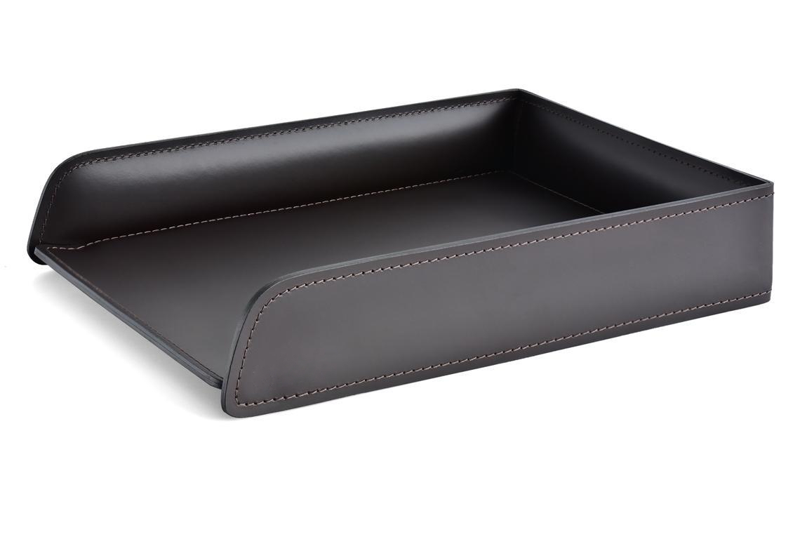 Лоток А4 горизонтальный из кожи шоколад