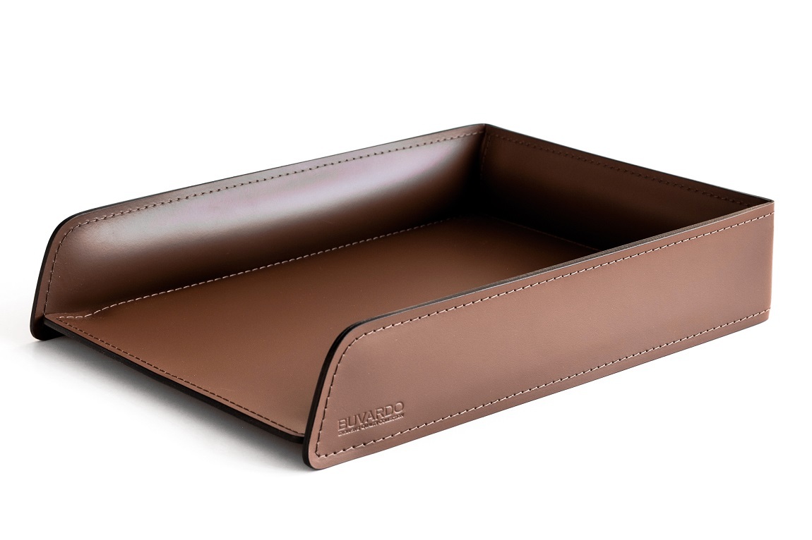 Лоток А4 горизонтальный кожаный цвет орех Лоток А4 горизонтальный кожаный цвет орех