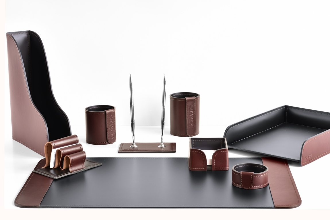 Офисный набор для руководителя 9 предметов из кожи FG Brown/черный