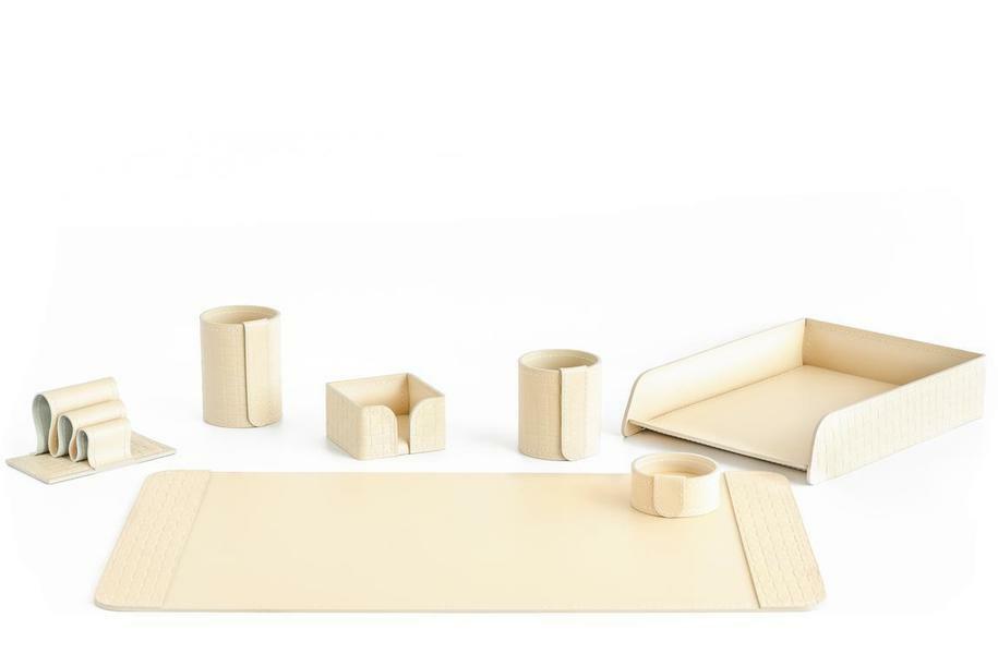 Набор настольный 7 предметов из кожи treccia/слоновая кость 41100 РУБ