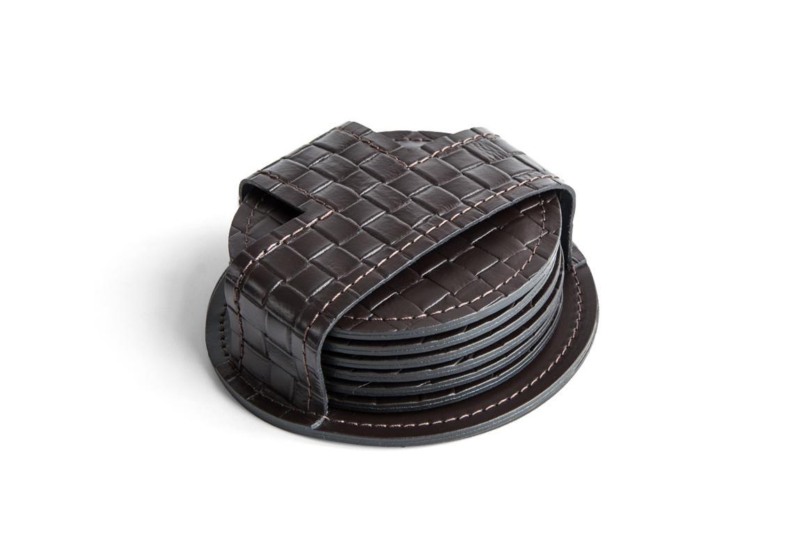 НЕТ В НАЛИЧИИ Набор костеров в чехле treccia /шоколад