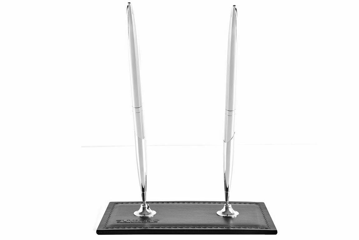 Подставка для 2х ручек из кожи FG Black/черный