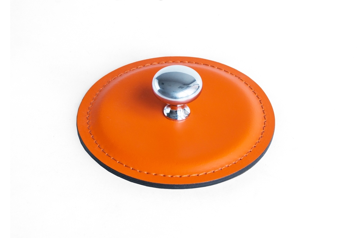 Пресс из кожи оранж/шоколад