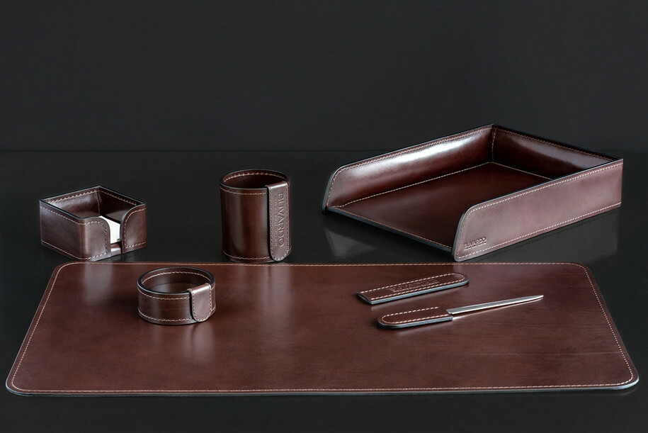 Настольный набор Люкс Full Grain Brown 6 предметов Настольный набор Люкс Full Grain Brown 6 предметов