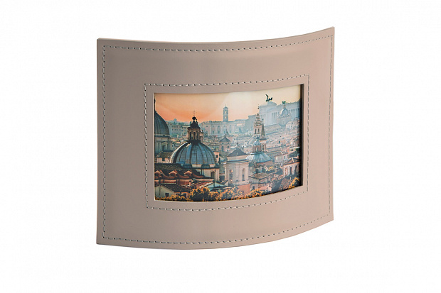 Рамка для фотографий из кожи цвет caffe latte (какао)