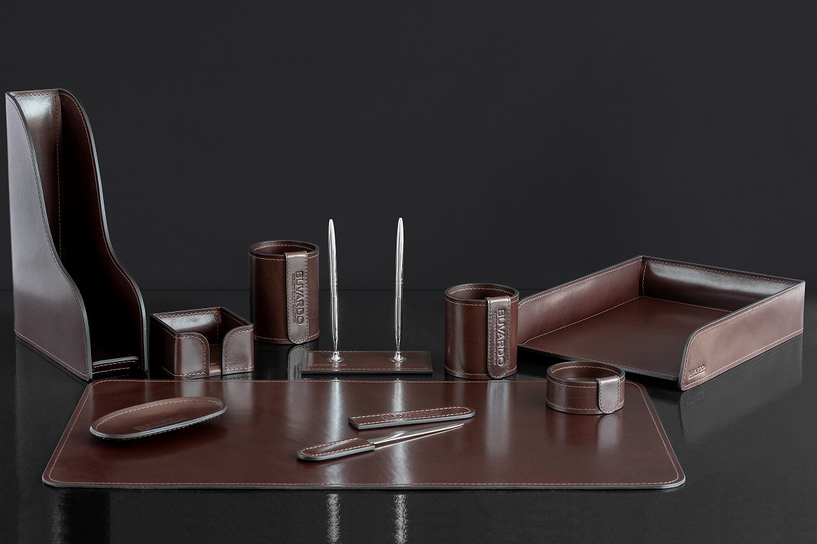 Набор настольный Люкс из кожи Full Grain Brown 10 предметов Набор настольный Люкс из кожи Full Grain Brown 10 предметов