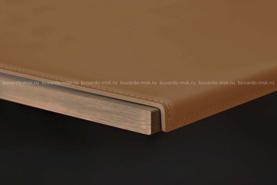 Бювар из кожи с  металлической основой цвет табак