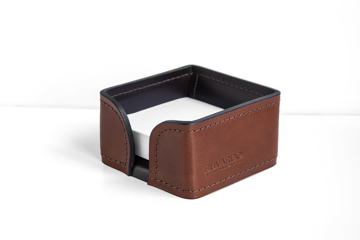 Лоток для блока бумаги из кожи Tan/шоколад Лоток для блока бумаги из кожи Tan/шоколад